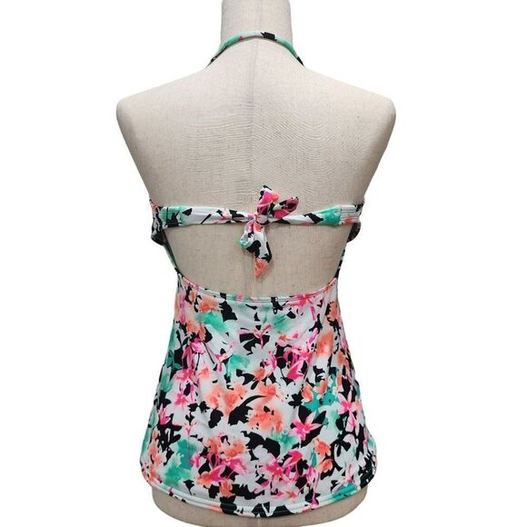 Hobie in Bloom Twist Bandeau Tankini Swim Top Wireless Size L Junior New - Picture 5 of 5